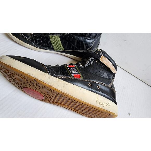 Coogi High Top Sneakers Mens 9.5 Black Leather Streetwear Strap Casual Shoes main image 4